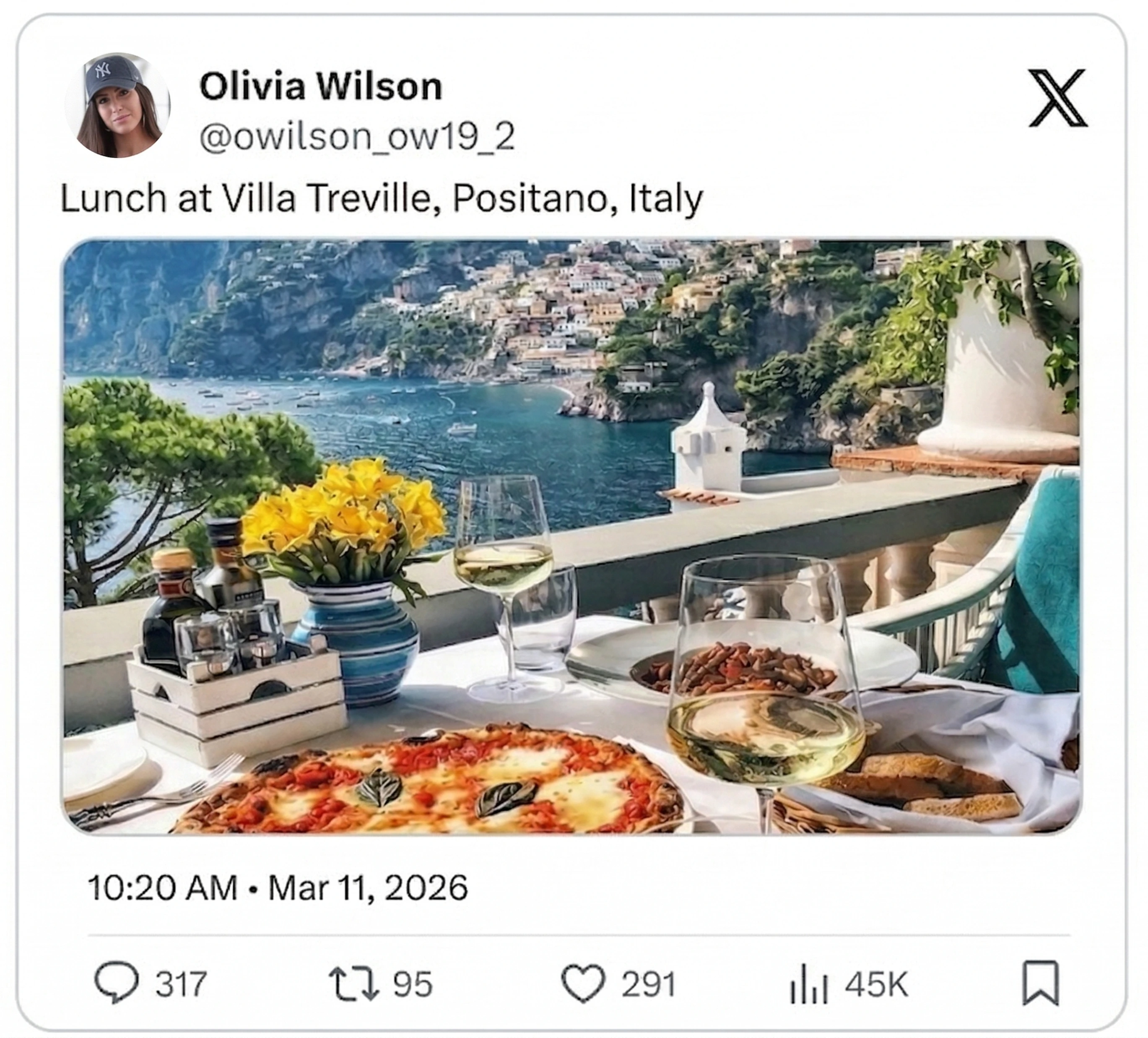 Lunch at Villa Treville, Positano, Italy